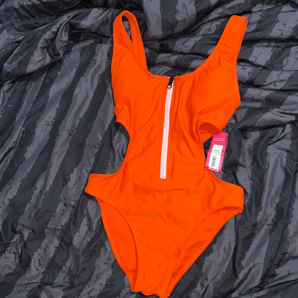 Size small orange one piece bathing suit